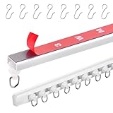 VEVOR Decken-Vorhangschienen-Set 3 m selbstklebend Deckenschienensystem ohne Bohren für Vorhänge, Raumteiler-Vorhangschiene zur Deckenmontage für Wohnzimmer mit Haken& Hardware & 8 Schienen, weiß