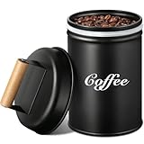 gmisun Kaffeedose, 250g / 1 l Kaffeebehälter für Kaffeebohnen, gemahlenen Kaffee, Kaffeekapseln, Kaffeepads, Kaffee Aufbewahrung, Vorratsdosen schwarz luftdicht, Kaffee Dose für kaffeebar