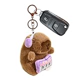 Capybara-Schlüsselanhänger aus Plüsch – süßer Stoffanhänger, Cartoon-Plüschanhänger, lustige Taschendekoration, Schlüsselanhängerhalter, tragbares weiches Accessoire für Geldbörse, Geldbörse, Rucksack