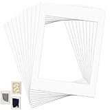 Delsen 10 Stücke Passepartout Weiß Passepartout 1,5 mm Außengröße 20,5x29,5 cm (DIN A4) Innengröße 15x20 cm für Bilder, Kunstdrucken,Fotos