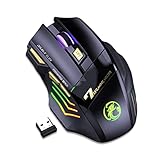 WUUISDNX Drahtlose wiederaufladbare optische Maus RGB Gaming Computermäuse
