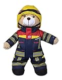 Simba 108101001 - Feuerwehr Plüschbär Rosenbauer, kuschelweich, 30cm, im Feuerwehranzug, für Kinder ab den ersten Lebensmonaten geeignet