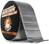 Butyl-Dichtband Wasserdicht (1,5MM Dicke) Selbstklebendes Butylband, alukaschiert und verstärkt, SOS-Reparatur-Klebeband, Aluminium-Dichtband (Silber, 55mmx5m)