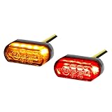 Germany Motorsports LED Mini Motorrad Blinker Micro Stripe e-geprüft vorn + hinten Verkleidungsblinker universal (Leicht getönt, 3in1 Blinker)