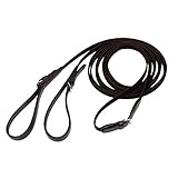 Kavalkade Schlaufzügel, mit schmalen (16 mm) Gurtband und Lederverschnallung, schwarz, 232010000200