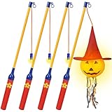 Aomig 4Pcs Laternenstäbe mit LED Kinder Elektrischer Geschenke Laternenstab Gelbes/Rot Licht Laterne Zauberstäbe Kindergarten Halloween St Martin Karneval Party Kostümparty Weihnachten Neujahr(A-40cm)