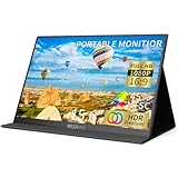 WUAWE Tragbarer Monitor, 15,6-AA 1080P 72% NTSC 98% sRGB USB C HDMI Reisemonitor für Laptop, externer zweiter Computermonitor mit HDR Freesync Low Blue Light für PC, Mac, Telefon, PS5 Switch
