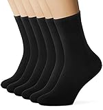 EIISSION Socken Damen 35-38 Schwarz Herren Warme Sportsocken Unisex Business Lange mit Baum-wolle Haltbarkeit für Sport Freizeit 6 Paar Schwarz 35-38