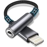 Esiposs Lightning auf 3,5 mm Kopfhöreranschluss MFi Zertifizierung Lightning auf Klinke HiFi Kopfhörer Adapter Audio Adapter Dongle Kompatibel mit i Phone 14/13/12/11/X/8/7/Pad/i-OS, Grau