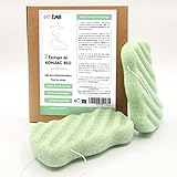 effiLAB | 2 Bio Konjakschwamm für den Körper in Verbindung mit grünem Tee | 2 Stück Körperschwamm | Natürlicher pflanzlicher Schwamm