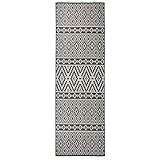 SKM Outdoor-Teppich Flachgewebe 80x250 cm Schwarz Gestreift,1,7 KG,340849,Color: Schwarz