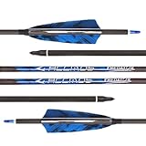 PHILOCS 12Stück Jagdpfeile Spine 200 250 300 350 400 500 600 700 800 ID 6,2 mm Mit 4 Zoll Tarnfarbe Blau Weiß Truthahn Feder für Bogenschießen (Spine 800, 27inch)