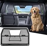 JOYTUTUS Hundegitter Auto, Schutznetz Barriere Trennnetz, mit Sichtfenster, Universal Hunde Trenngitter, 132 * 79cm, für Autos, SUVs, Lastwagen