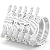 [Apple MFi Certified] 6er Pack iPhone Ladekabel, Schnellladeleitung, Lightning to USB Kabel, Datenkabel 1/1/2/2/2/3M USB iPhone Ladekabel für iPhone 14/13/12/11/XS/XR/X/8P/SE, Mini/Air/Pro(Weiß)