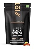 Bio Schwarzkümmelöl Kapseln 1440mg – 3X% Thymoquinon – 60 Vegane Weichkapseln (flüssig) – Äthiopische Nigella Sativa – 100% Kaltgepresst & Natives Schwarzkümmelöl von Alpha01