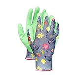 Kisstta Gartentaschenschuhe, Latex Garten Handschuhe, Garten Rosenhandschuhe, Bedruckte Gardening Gloves, Handschuhe für das Pflücken von Blumen, Hausarbeit, Arbeiter (grün)