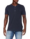 camel active Herren Kurzarm Henley T-Shirt mit Knopfleiste Dunkelblau Menswear-XL