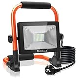 MEIHUA 35W LED Baustrahler 3000LM LED Strahler Tragbar, IP66 Wasserdicht Arbeitsleuchte 3.5M Kabel Tragbares Licht Fluter mit Stecker 6500K Kaltweiß für Werkstatt Baustelle Garagenlicht