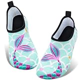 Kinder Strandschuhe Mädchen Meerjungfrau Schwimmschuhe Aqua Schuhe (Blau, toddler, numeric_30, numeric_range, eu_footwear_size_system, numeric_31, medium)