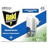 Raid Essentials Mückenstecker 45 Nächte, Elektrischer Insekten-Schutz vor Mücken & Tigermücken, mit pflanzlichen Wirkstoffen, geruchsneutral, 1er Pack (1 x 32 ml)