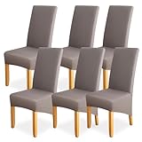 Stuhlhussen 6er Set Stuhlüberzug Elastizität Spandex Universal-Hussen für Stühle Moderne und Elegante Optik Stuhl Schutz Abdeckungen Mit Gummiband für Esszimmer, Bankette, Partys und Dekoration