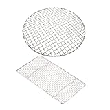 BESPORTBLE 4 Sätze Grillnetz Für Zu Hause Grillrost Grill Im Freien Grilllicht Outdoor Grill Geröstete Grillen Bratengrillgitter Drahtgeflecht Zum Grillen Rostfreier Stahl Silver 2 Stück * 4