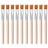 10 Stk Pinsel Set,Pinsel Flach Nylon Malpinsel Kleine Künstlerpinsel Flache Acryl Pinsels Kleine Pinsels Paint Brush mit Holzgriff Lackierpinsel Flachpinsel für öl Aquarell Gouache Acryl Körpermalerei