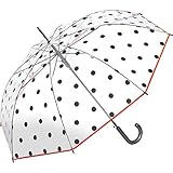 Stockschirm Automatik Transparent Black - Dots