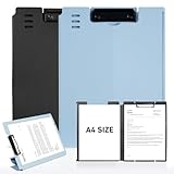 TPTGIAR 2 Stück Klemmbrett A4: Kunststoff Klemmbretter A4, Standard Klemmbrettmappe a4 Letter Size, Geeignet für Büroangestellte, Studenten, Lehrer(31,5 cm x 23,5 cm)