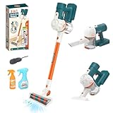 3-in-1 Kinderstaubsauger, Spielzeug Staubsauger mit Echter Saugleistung, für Kinder ab 3 Jahren Jungen und Mädchen, Haushaltsspielzeug für Realistisches Spielen