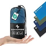 Zenacross - Hüttenschlafsack Baumwolle - Hüttenschlafsack Ultraleicht - Schlafsack Kleines Packmaß Inlett mit Kissenfach - Kompakt & Klein - Blau