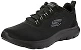 Skechers Damen Flex Appeal 5.0 Low-Top-Sneaker, Schwarzes Netzgewebe mit grauem Rand, 41 EU