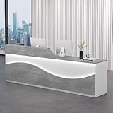 Rezeptionstisch mit Stauraum für Schönheitssalons & kleine Unternehmen, modernes Design mit weicher Beleuchtung, Thekentisch, 1 m Büro-Rezeptionisten-Schreibtisch