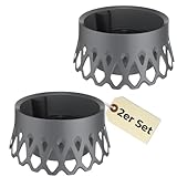 GarPet 2er Set Grabschale für Friedhof Pflanzschale für Friedhof Grab Vase mit Selbstbewässerung und Wasserüberlauf anthrazit Ø 30 frostsicher