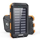 Vikeri Solar Powerbank 26800mAh, Powerbank Solar Wasserdichtes USB C Externer Akku mit 4 Outputs, Power Bank für Smartphones, Tablets und mehr (Gelb)