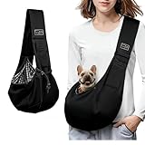 mymai Hundetragetasche, Wendbarer Transporttasche für Hunde und andere Haustiere bis 15 kg Tragetuch Hund Haustier Hundetasche für Spaziergang Aktivitäten im Freien und Ausflüge (Schwarz)