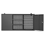 Jan Nowak Hängeschrank Werkzeugschrank Werkstattschrank Metallschrank Lochwand 2 verstellbare Fachböden 2 Fächer 120 cm x 60 cm x 20 cm (Schwarz)