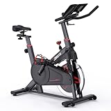 JOROTO Heimtrainer Fahrrad, Indoor Cycling Bike mit Magnetischem Widerstand, Fitnessbike Zuhause mit LCD Monitor, 4-Fach Verstellbarem Lenker, Belastbarkeit 150 kg