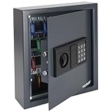 HMF 2048-11 Schlüsseltresor mit Elektronikschloss | 48 Haken | 36 x 30 x 10 cm | Anthrazit