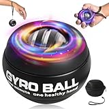 BeSokar Gyroball ​Schleifenschwarzhülle, Handgelenktrainer-Ball, Auto-Start, 5-stufiger Widerstands-/Lichtsteuerung, Gyroskopischer Unterarm-Trainer, zur Stärkung von Armen, Fingern, Handgelenk
