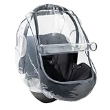 Zamboo Premium Regenschutz Babyschale mit großem Reißverschluss Fenster (z.B. passend für Maxi-Cosi, Cybex, Römer), Universal Regenverdeck für idealen Schutz und schnellen Kontakt - Transparent