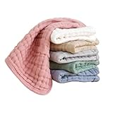 Koomuao 6 Stück Mulltücher Baby Spucktücher 50 x 25 cm Stoffwindeln,6-lagig, Ultra-saugfähig Musselin Waschlappen,100% Baumwolle Faltwindeln, Mehrzweck Gesichtstüche für Jungen und Mädchen
