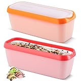 CRROEL Eisbehälter für Speiseeis,BPA frei, 2er-Set Eisbehälter für Speiseeis 1.5 L, Wiederverwendbare Hausgemachte Eiscreme-Behälter mit Deckel, Für Selbstgemachtes Eis, Sorbets, Joghurt