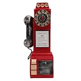 Beaupretty Vintage Retro Telefon Spardose aus Kunstharz Roter Münzbehälter für Zuhause und Schreibtisch Dekorative Kleingeld Dose