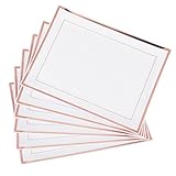 MATANA 6 Weiße Plastik Servierplatten mit Kupferrand für Vorspeisen & Fingerfood - Catering, Buffets, Geburtstage, Partys - 30x 22 cm