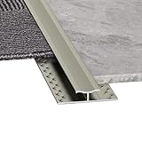 Aluminium-Teppichspalt-Abdeckleiste Mit Schrauben, Bodenübergangsleiste, Rutschfeste Metall-Übergangsleiste For Zuhause, Büro, Hotel(Gray)