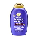 OGX Biotin und Collagen Shampoo 385 ml,reichhaltiges Haarshampoo für 72h+ Volumen und Fülle mit Biotin und Kollagen,Haarpflege Volumen Shampoo für feines und dünnes Haar mit LipiPro Shield Technologie