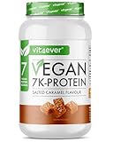 Vegan 7K Protein - 1kg - Salted Caramel - Rein pflanzliches Eiweißpulver mit Reis-, Mandeln-, Soja-, Erbsen-, Hanf-, Cranberry-, Sonnenblumenprotein