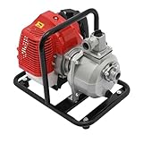 2-Takt 43CC Benzin Wasserpumpe 1.25kw Selbstansaugend Pumpe,135L/min und 30m Förderhöhe Hochdruck Gartenbewässerung Pumpe mit Ölflasche Gartenpumpe Wasser Transferpumpe Hand gezogen Wasserpumpe
