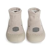 Flintronic Krabbelschuhe Baby, Lauflernschuhe Kinder, Rutschfeste Hüttenschuhe Sockenschuhe, für Mädchen Junge, Khaki Waschbär, 12-18 Monate